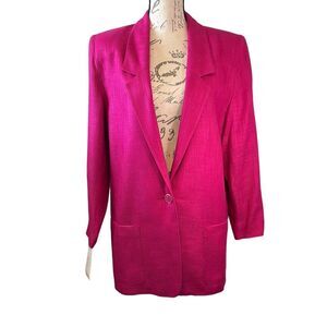 Nordstrom Hot Pink Barbiecore Oversized Suit Blazer Lined Jacket M